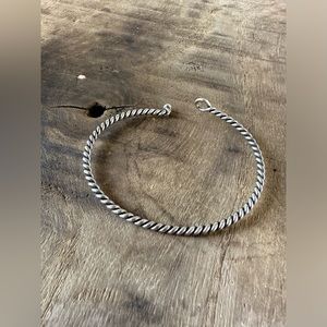 Retired James Avery twisted rope clasp bangle bracelet